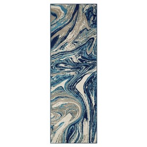 Modern Abstract Bedroom Living Room Rugs, Washable Low Pile Non Slip Dining Room Carpet - 1 of 4
