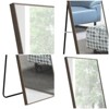 Glasflength Full Length Mirrors Floor Standing Wall Mirror, Bedroom Foyer Clothing Store Wall Mounted Mirror, Wooden Frame Square Gray 23"*65" - 3 of 3