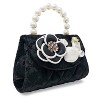 Girls Velvet Bloom Handbag – Quilted Velvet Purse with Pearl Handle, Floral Charms & Detachable Strap | Dress-Up, Parties & Gifting - 3 of 4