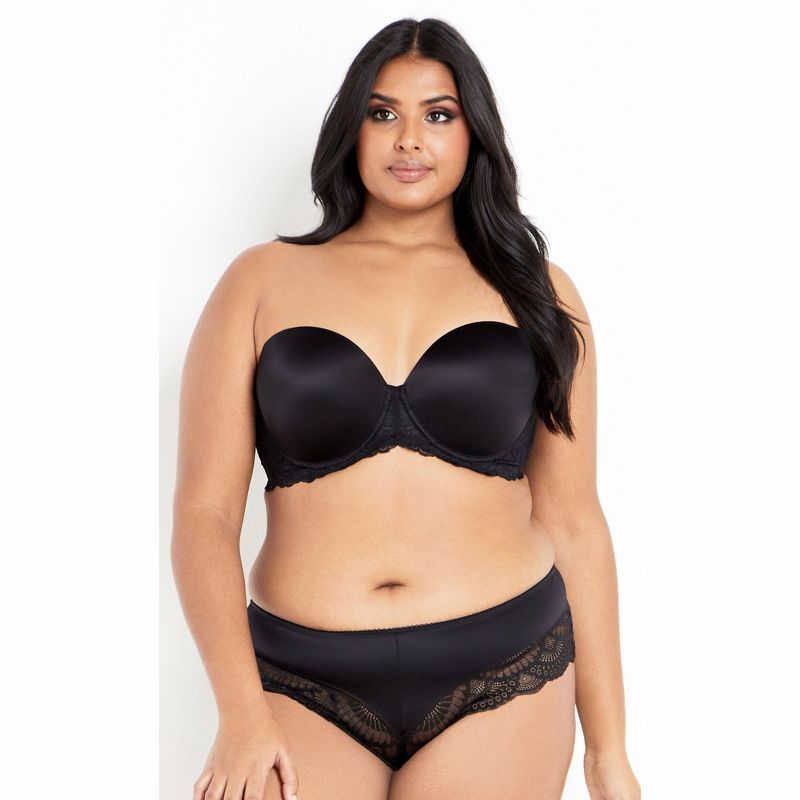 Women's Plus Size Smooth & Chic Multiway Contour Bra - black | CITY CHIC, 1 of 8
