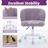 RISOKEYS ‌Office Chair - Faux Fur Makeup Vanity Chair, Adjustable Swivel Desk Chair with Sturdy Metal Base and Colored Wheels,for Home,Office - 3 of 4