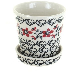 Blue Rose Polish Pottery P045 Manufaktura Flower Pot - 1 of 1