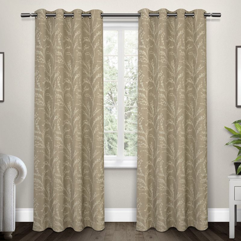 Kilberry Woven Blackout Grommet Top Window Curtain Panel Pair Exclusive Home, 1 of 10