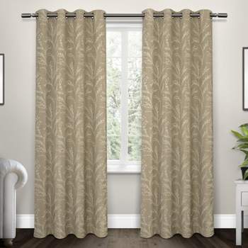 Kilberry Woven Blackout Grommet Top Window Curtain Panel Pair Exclusive Home