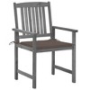 Patio Chair Set of 4 Gray Solid Acacia wood vidaXL - 3 of 4