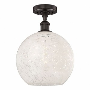 White Mouchette - 1 Light Semi-Flush Mount In Modern Style-13.63 Inches Tall and 12 Inches Wide - 1 of 1