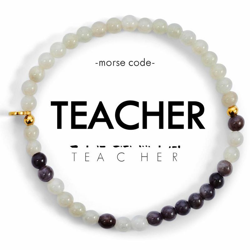 ETHIC GOODS Women's 4mm Morse Code Bracelet [TEACHER], 1 of 5