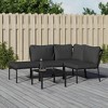 vidaXL Garden Lounge Set Black, Gray Powder-coated steel, Polyester fabric - 2 of 4