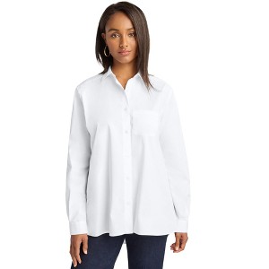 Jessica London Women's Plus Size Wrinkle-Free Stretch Cotton Oversized Shirt - 1 of 4
