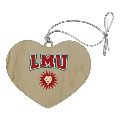 Loyola Marymount University Lions Heart Love Wood Christmas Tree Holiday Ornament