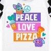 Furby Peace, Love, Pizza Youth Short Sleeve Shirt & Checkered Sleep Pajama Pants Set - 3 of 4