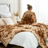 Cozy Bliss Faux Fur Plush Decorative Blanket, Cozy Warm Striped Throw Blanket - 4 of 4