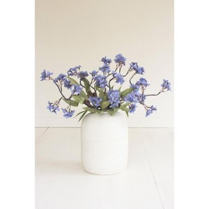 Blue and Green Faux Floral Stem – 36" Tall Foam Botanical Accent by Kalalou - 1 of 3