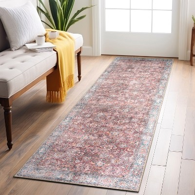 Multi-Color Flat Woven Washable Polyester Area Rug