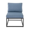 GDFStudio Peays Outdoor Steel Accent Chair with 4" Olefin Cushion - 2 of 4