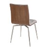 LumiSource Set of 2 Mason Stainless Steel Swivel Dining Chairs Walnut Wood/Gray - image 4 of 4