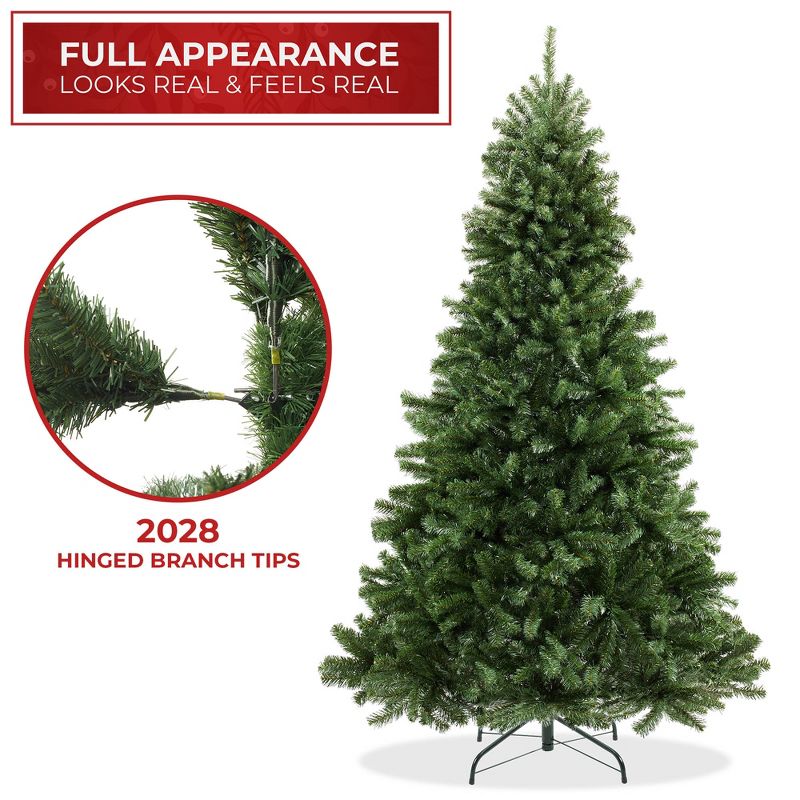 Casafield Artificial Green Spruce Christmas Tree with Metal Stand, 3 of 8