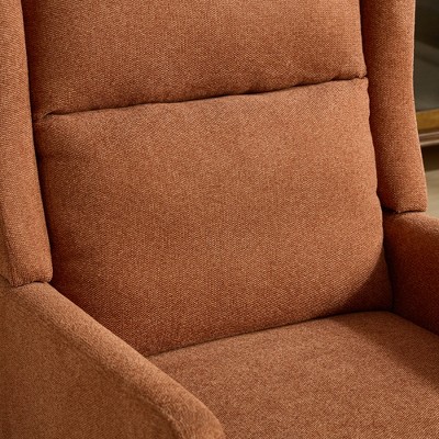 APRILSOUL 26.18" Wide Modern Accent Chair，Polyester High Back Armchair with Wood Legs，Beige/Taupe/Orange/Charcoal