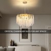 Ludomide Modern Crystal Tree Branch Chandelier, D23.6" Gold Raindrop Tassel Pendant Light, 9-Lights for Dining Room, Living Room, Kitchen Island - 2 of 4