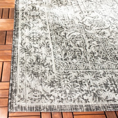 Slate Grey Synthetic Easy Care Indoor Outdoor Rug 2' 3" x 8'