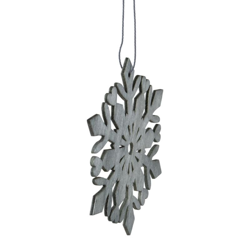 Northlight 4.75" Gray Snowflake Hanging Christmas Ornament, 2 of 3