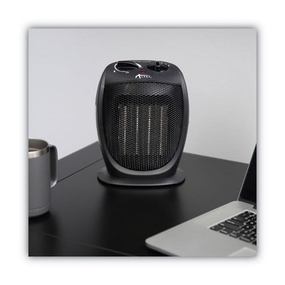 Black Ceramic Electric Heater with Thermostat and Auto Shut-off