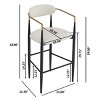 Modern Counter Height Bar Stools with Upholstered Seats, Sturdy Iron Frame, and Comfortable Foam Cushion (Set of 2)-Coolbibila - 4 of 4