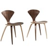 Modway Set of 2 Vortex Dining Chairs Dark Walnut : Upholstered, Wood Frame, 287lb Capacity - 2 of 3