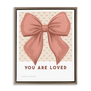 Stupell Industries Coral Bow You Are Loved Floating Frame Canvas Art - 1 of 4