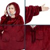 PAVILIA Wearable Blanket Hoodie Adults, Faux Shearling Cozy Oversized Hooded Sweatshirt, Warm Fleece Two Pockets - 2 of 4