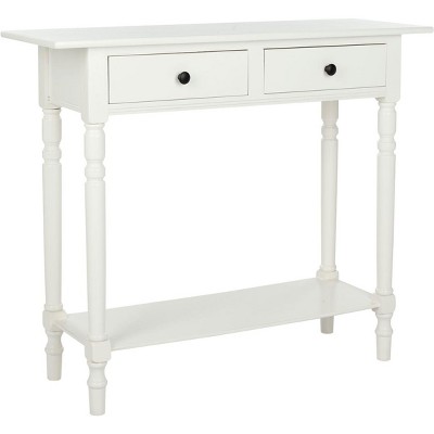 Transitional White Wood 2-Drawer Rectangular Console Table