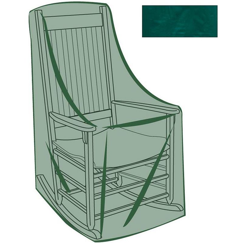 Plow & Hearth - All-Weather Outdoor Furniture Cover for Rocking Chair, Green, 4 of 5