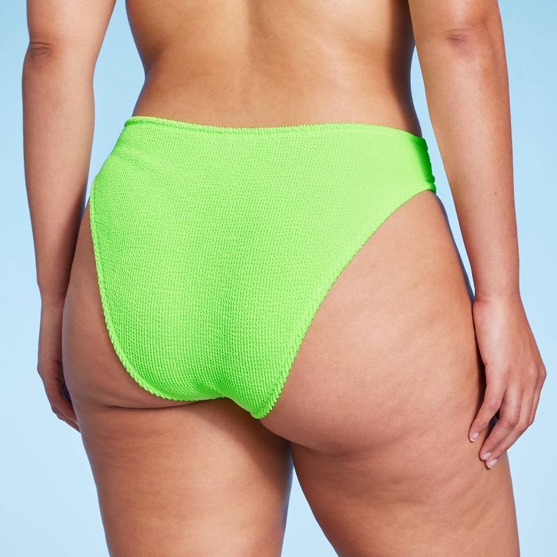 Women's Pucker V-Front High Waist Extra High Leg Cheeky Bikini Bottom - Wild Fable™, 6 of 15