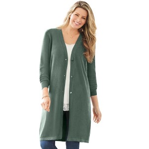 Woman Within Plus Size Perfect Cotton Duster - 1 of 4