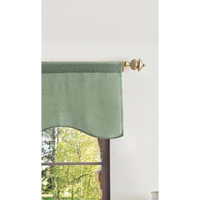 Lucca Green Velvet Scalloped 50" Window Valance