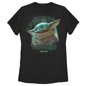 Women's Star Wars The Mandalorian The Child Strong Force T-Shirt - 1 of 4