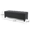 Lyngins Contemporary Button Tufted Storage Ottoman Bench, Diamond Stitch Ottoman with Storage,Versatile Entryway Bench & Foot Stool (Pressure Hinges) - 3 of 4