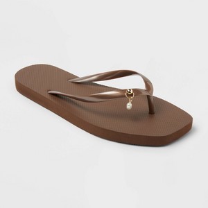 Women's Palmer with Charm Square Toe Flip Flops - Shade & Shore™ - 1 of 4