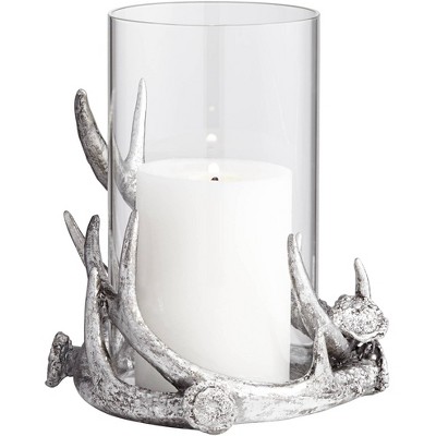 Kensington Hill Abie Silver Antler Candle Holder with Glass Tube