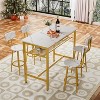 NicBex 5-Piece Industrial Style Dining Set Dining Table & Chairs for Kitchen,Dining Room,Restaurant,Bar Dinette Set with Metal Frame - 2 of 4