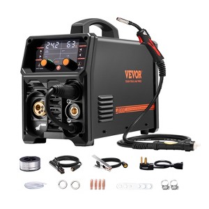 VEVOR Pro MIG Welder, 250A Pluse Mig Welding Machine, 5-in-1 Synergic Welder Machine MIG Pluse/Gas MIG/Flux Core MIG/Stick/Lift TIG, 110V/220V, Black - 1 of 4