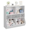 Kids Toy Storage Organizer, Kids Bookshelf with 2 Bookshelfs, 3 Removement Drawers and 2 Cubbies - 4 of 4