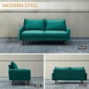 Velvet Sofa Mid-Century Modern Couch with Wooden Legs for Living Room - 4 of 4