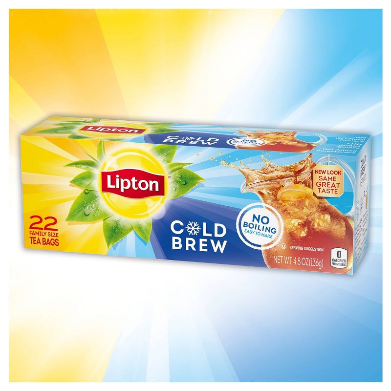Lipton Cold Brew Family Size Black Iced Tea Bags - 22ct, 4 of 8