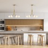 PAKOKULA Vintage 6-Light Gold Sputnik Linear Chandelier with White Opal Glass Shades - 3 of 4