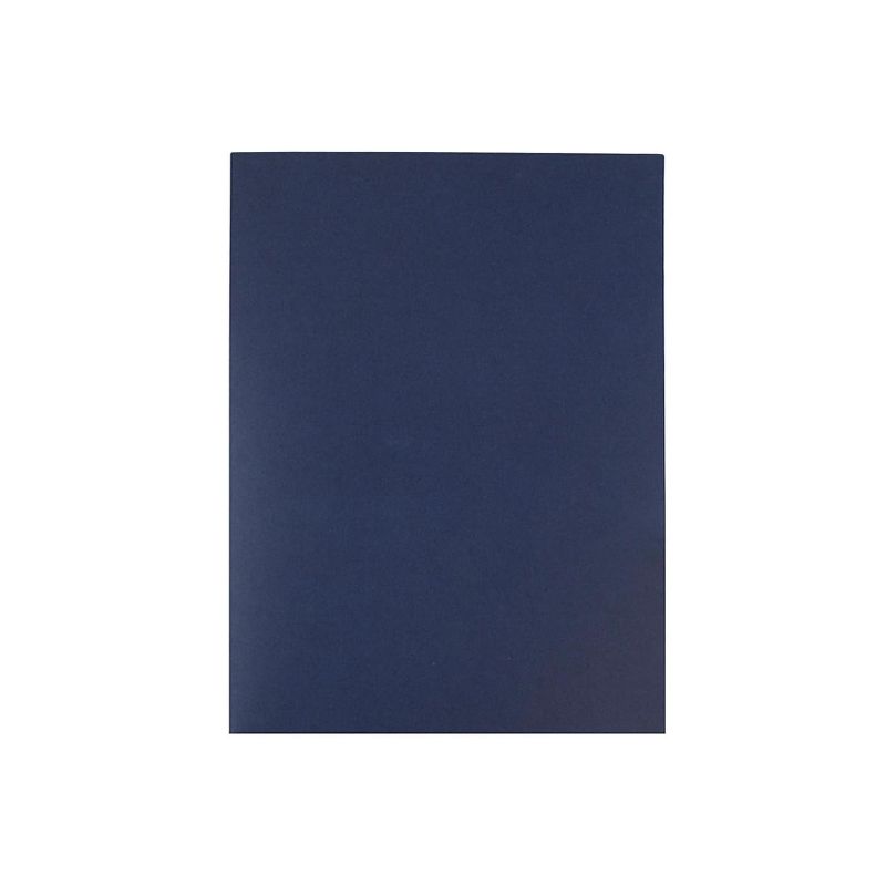JAM Paper Two-Pocket Textured Linen Business Folders Navy Blue Bulk 25/Pack 386LNAA, 5 of 10