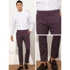 Lars Amadeus Men's Slim Fit Business Flat Front Stripes Chino Trousers - 4 of 4