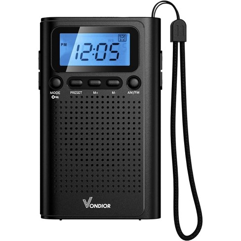 Vondior Portable Radio, Digital Am/fm With Best Reception, Battery Operated  With Speaker & Headphone Jack : Target