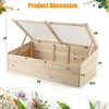 Costway Wooden Cold Frame Greenhouse Flower Planter Raised Plants Bed Protection - 4 of 4
