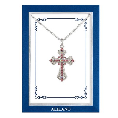 Anna-Kaci Rhinestone Celtic Cross Pendant Necklace with Religious Gift Card & Envelope Jewelry Gifts